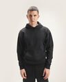 Sudadera Hoodie Relax Blanca,NEGRO